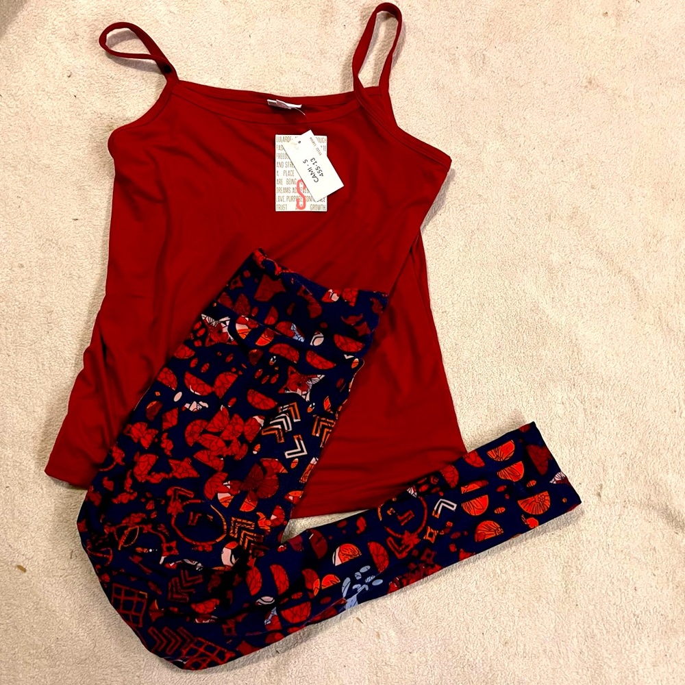 Lularoe leggings (TC) and camisole (S)
